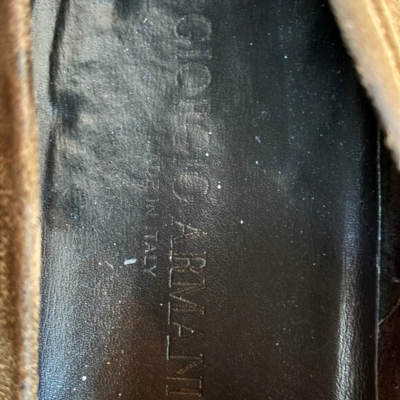 Giorgio Armani Brown Suede Loafers Mens size 42 main image 4